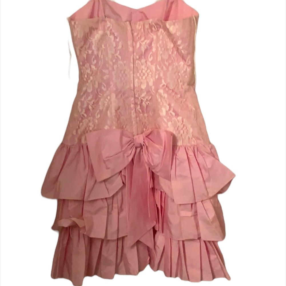 Vintage pink Taffeta and lace dress
